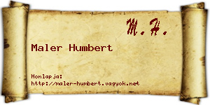 Maler Humbert névjegykártya